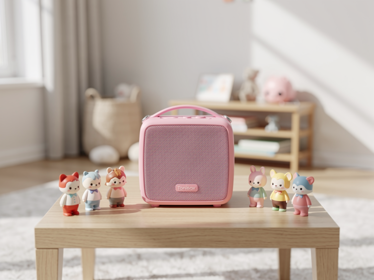 Toniebox 2 Pink kindersicherer Audio-Player mit weichem Stoffbezug und einfache Bedienung