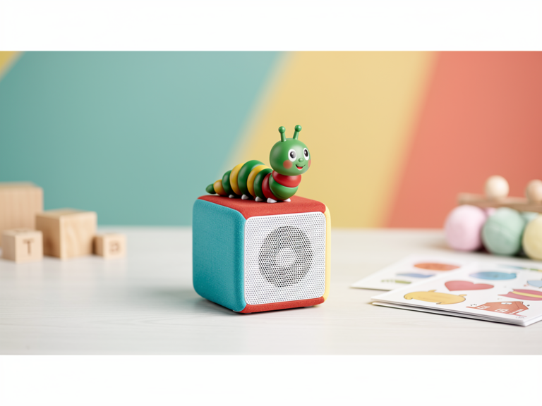 Toniebox Raupe Nimmersatt Test zeigt pädagogischen Wert der Klassiker-Figur Toniebox mit der pädagogischen Raupe Nimmersatt als Hörspielfigur für Kinder