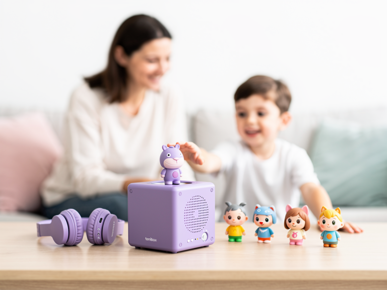 Toniebox Starterset Lila mit Kreativ-Tonie für kinderfreundliche Audiowiedergabe im Alltag