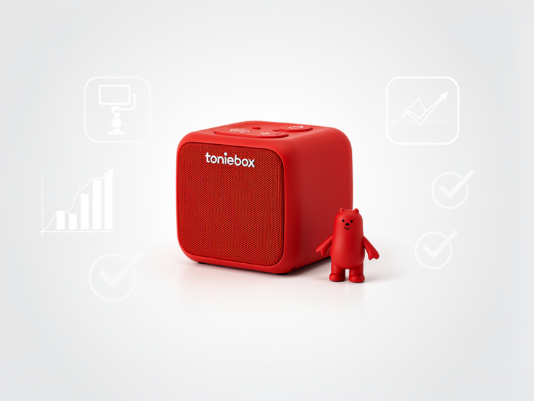 Toniebox Starterset Rot V2 mit verbessertem Sound und kinderfreundlicher Bedienung