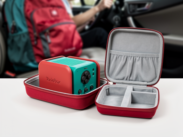 Toniebox Tragetasche aus robustem Material schützt Kinder-Audiobox unterwegs sicher