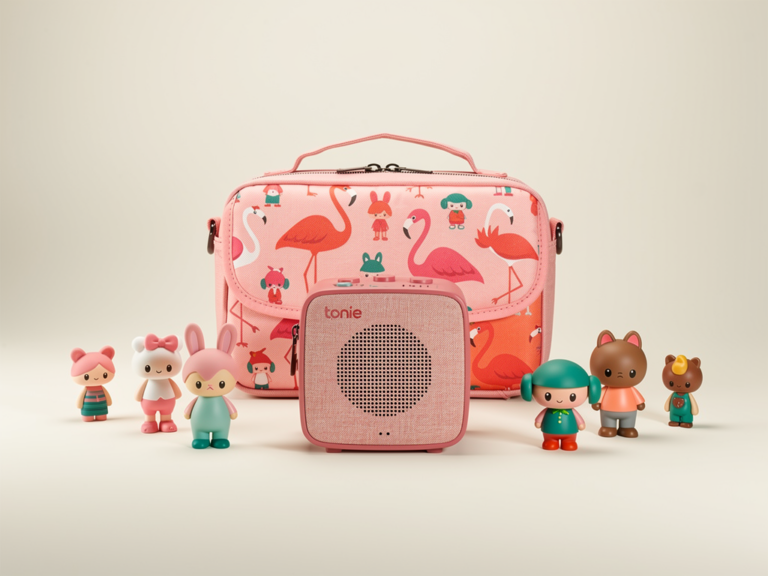 Toniebox Transporter Flamingo stabile Tasche für Toniebox und Figuren
