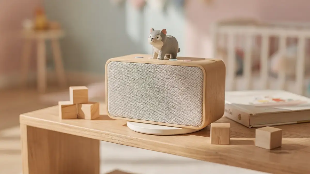 Toniebox mit Figur und Ladestation im Kinderzimmer als Geschenk zur Geburt